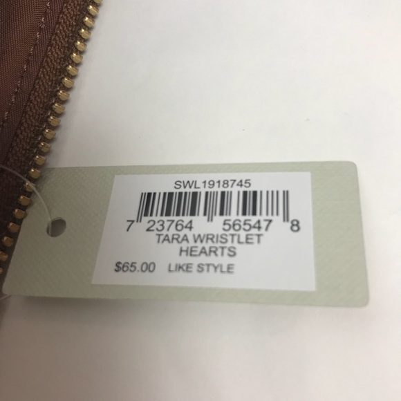 Fossil Tara wristlet wallet hearts tassel blue - Picture 2 of 4